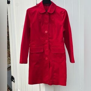 TruWorth Vibrant Red Women's Trench Coat- Classic